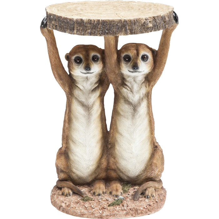 [79748] Table d'appoint Animal Meerkat Sisters Ø33cm