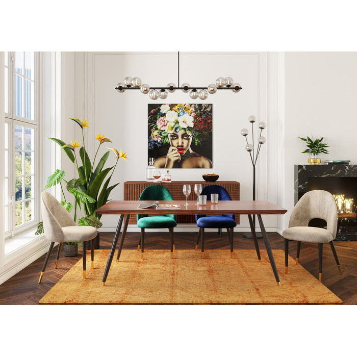 [80084] Chaise Iris velours taupe (2/Set) - 2