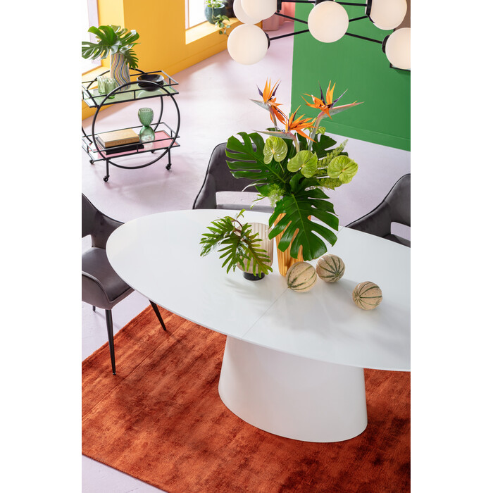 [80819] Table à rallonges Benvenuto blanche M200(50)x110cm - 2