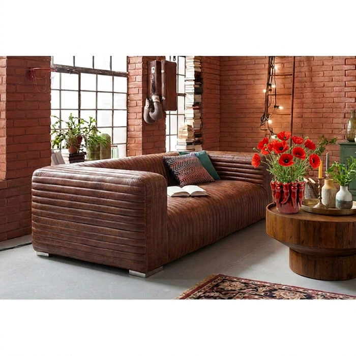 [80939] Sofa Malibu Brown 3-Seater - 1