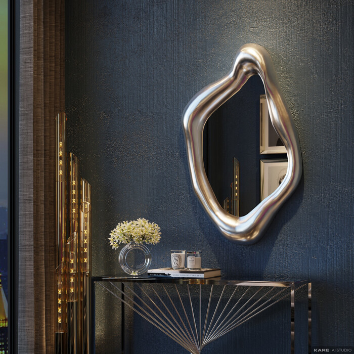 [80945] Mirror Hologram Silver 119x76cm