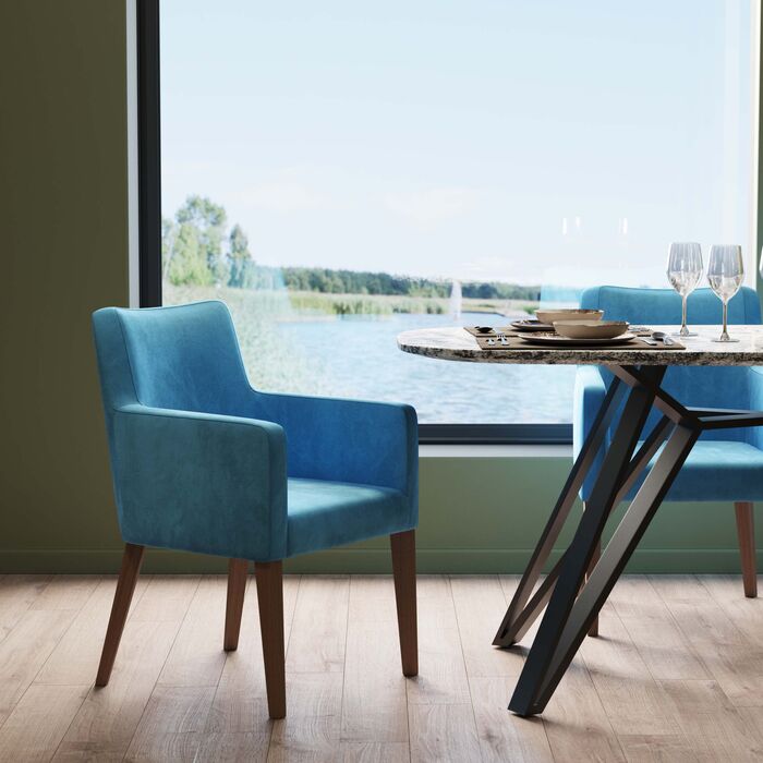 Chair with Armrest Mode Velvet Petrol