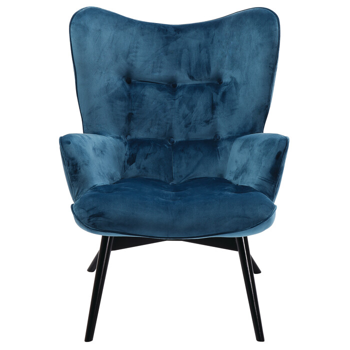 Armchair Black Vicky Velvet Bluegreen