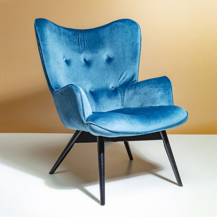 Armchair Black Vicky Velvet Bluegreen