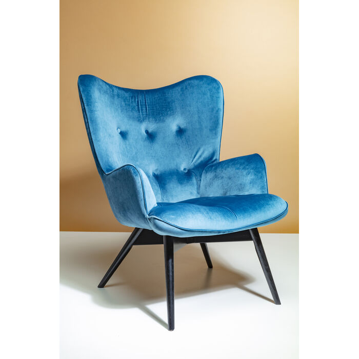 [82609] Fauteuil Black Vicky velours pétrole - 2