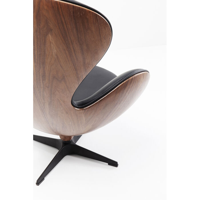 [83346] Fauteuil pivotant Lounge noir-noyer - 3