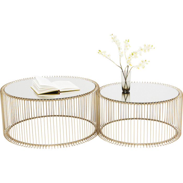 [83456] Coffee Table Wire Brass (2/Set)