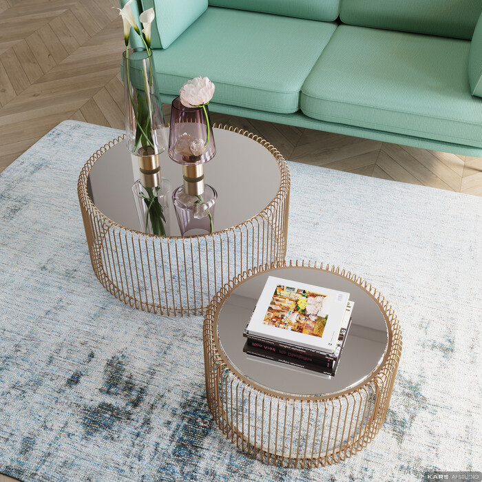 Coffee Table Wire Brass (2/Set)