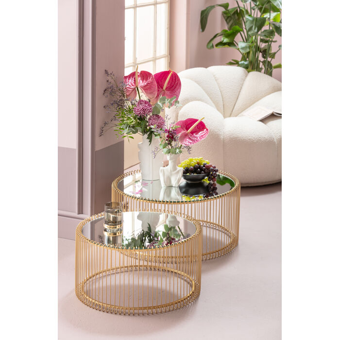 [83456] Coffee Table Wire Brass (2/Set) - 1