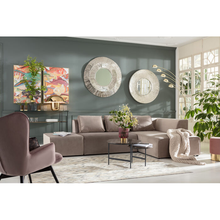 Corner Sofa Infinity Velvet Taupe Right