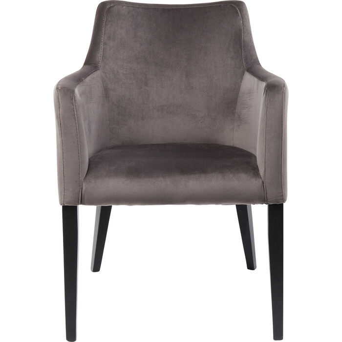 Chair with Armrest Black Mode Velvet Grey