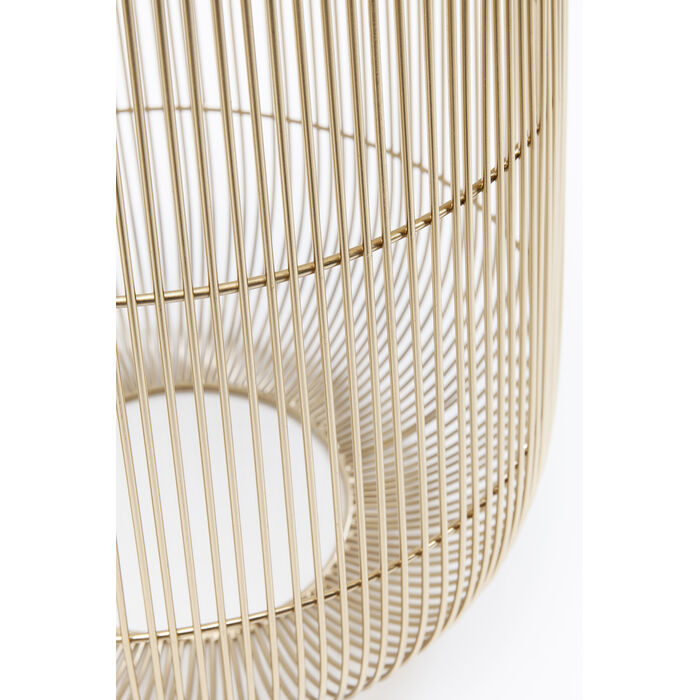 [83736] Side Table Beam White Marble Brass Ø32cm - 3