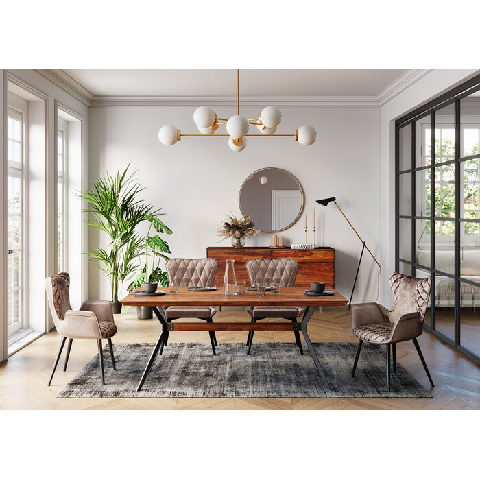 Chair Black Marshall Velvet Grey