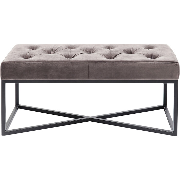 Bench Crossover Grey Black 90x40cm