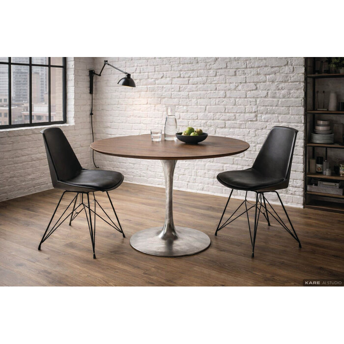 Table Invitation Set Walnut Zinc Ø120cm