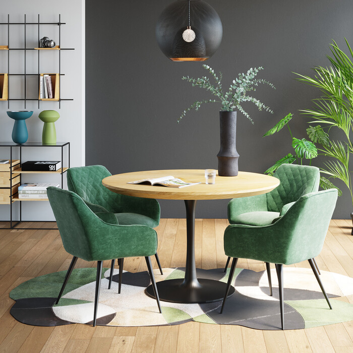 [84406] Mesa Invitation Set roble negro Ø120cm - 2