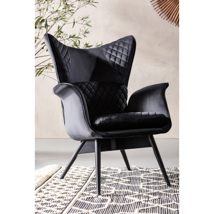 [84424] Sillón Tudor Velvet negro - 2