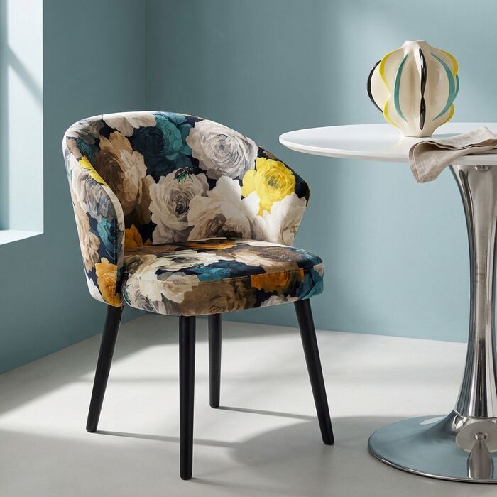 Chair with Armrest Peony Flower Yellow