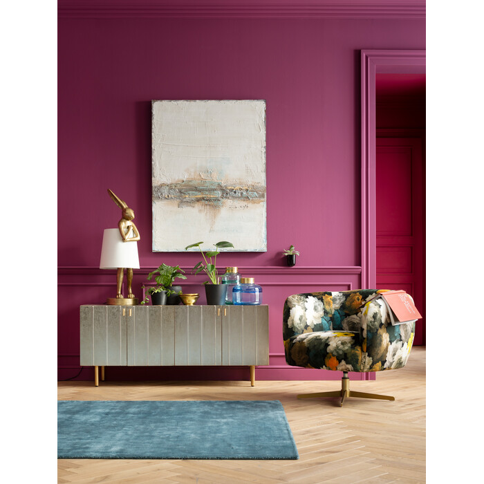 Swivel Armchair Peony Flower Yellow