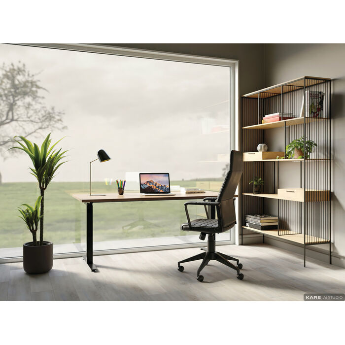 [84951] Γραφείο Office Jackie Δρυς Μαύρο 160x80 - 4