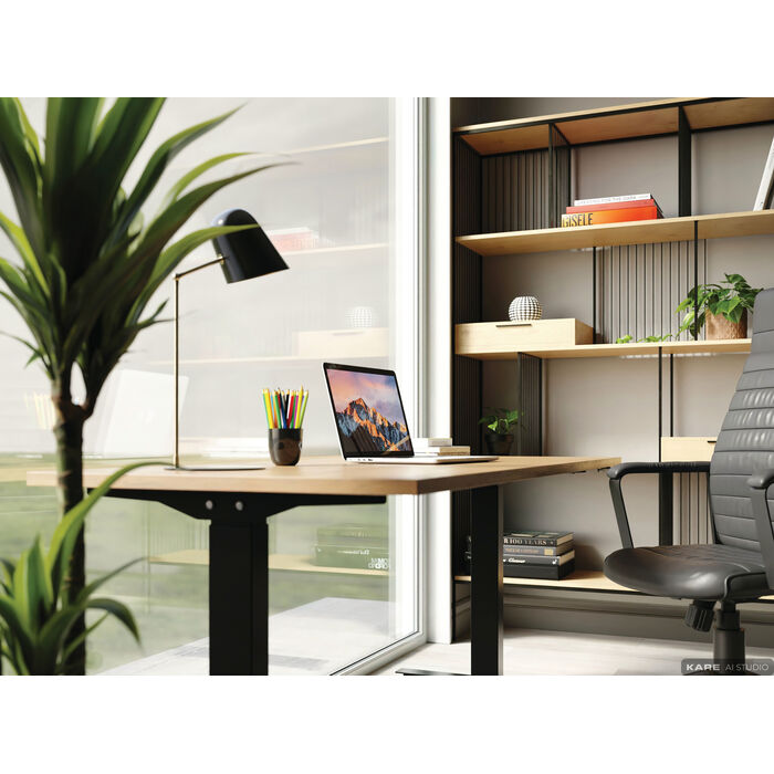 [84951] Γραφείο Office Jackie Δρυς Μαύρο 160x80 - 5