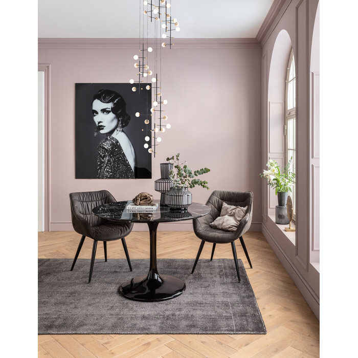 Table Solo Marble Black Ø110