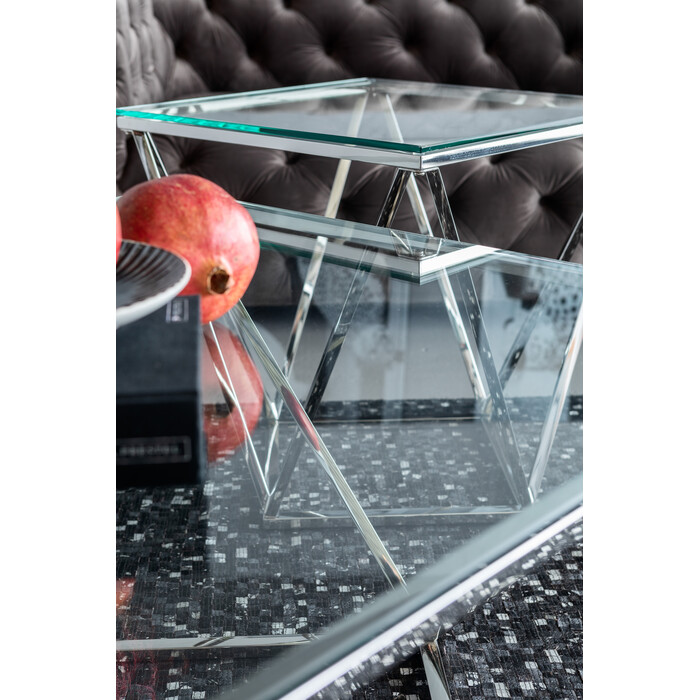 [85030] Table basse Cristallo Chrome 80x80cm - 2