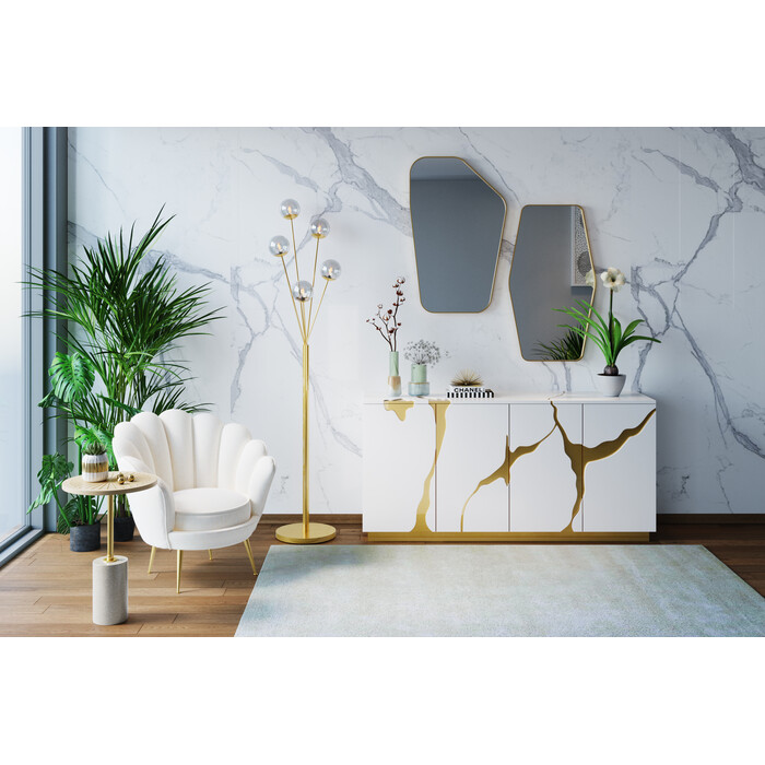 [85206] Fauteuil Water Lily doré-beige - 2