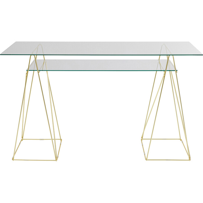 Desk Polar Brass Matt 8mm Tempered Glass