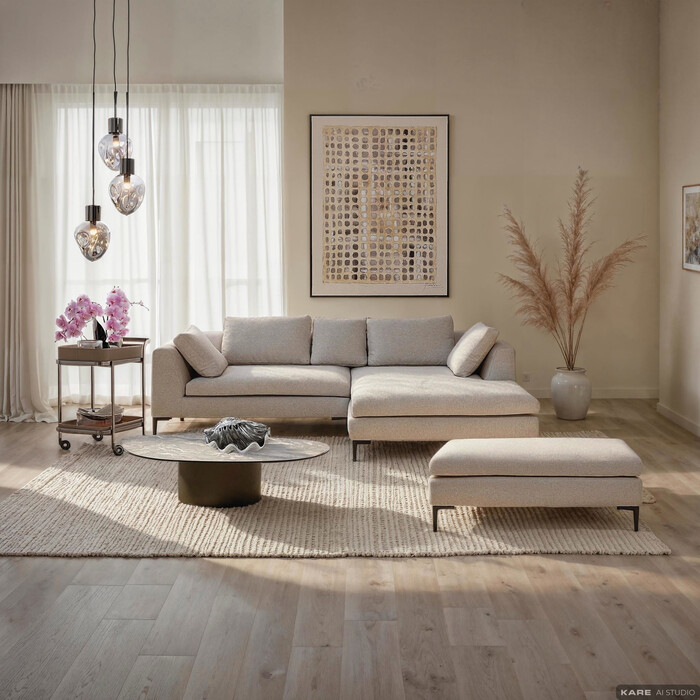 [85491] Corner Sofa Gianni Cream 290cm Right
