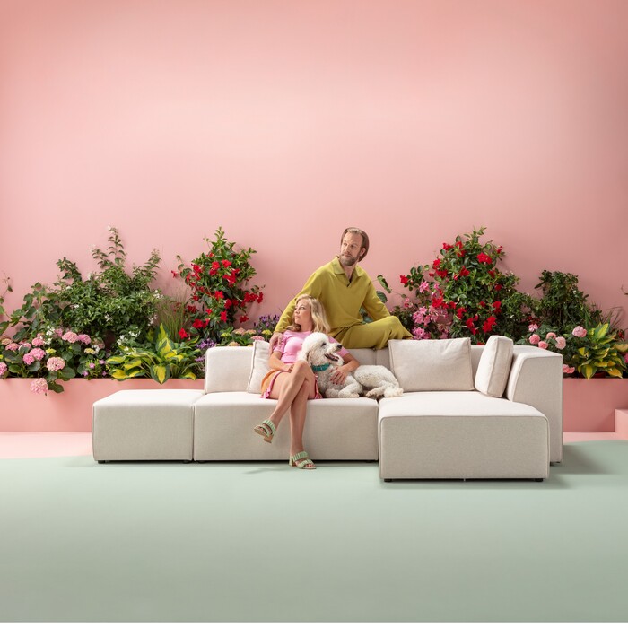 [85493] Corner Sofa Infinity Ottomane Cream Left - 2
