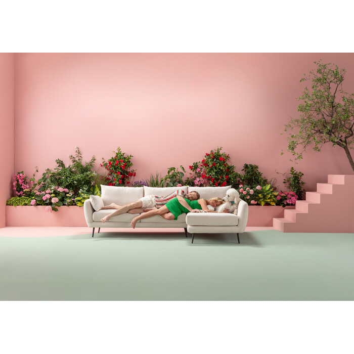 Sofá esq Amalfi dcha crema 275cm