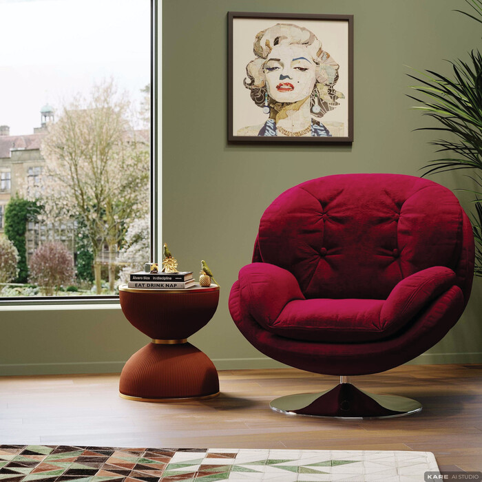 [85664] Swivel Armchair Cosy Berry - 2