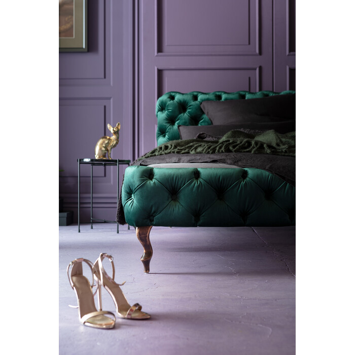 [85670] Lit Desire velours vert 180x200cm - 2