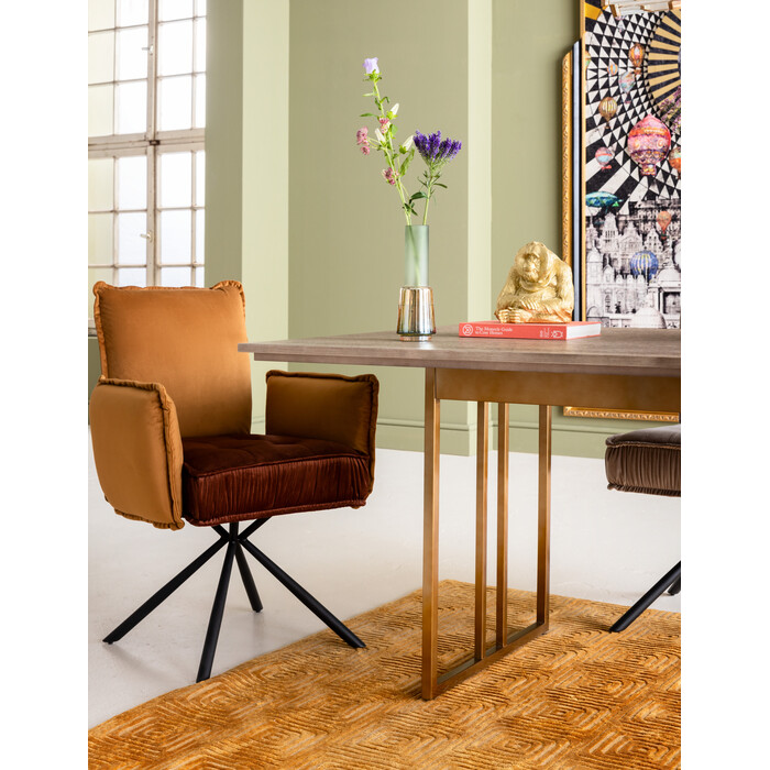 Swivel Chair with Armrest Chelsea Brown