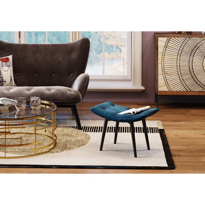 Taburete negro Vicky Velvet Petrol 59x37cm