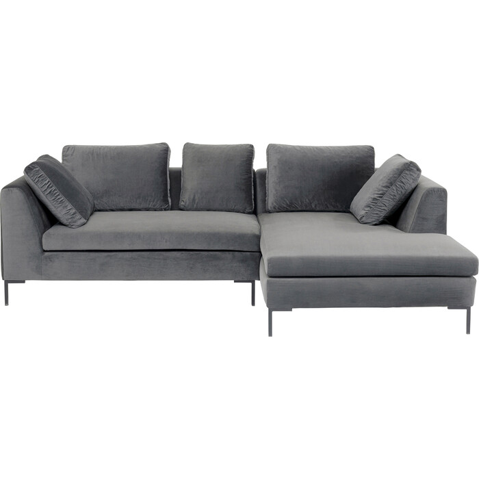 Sofá esq Gianni peq Velvet gris dcha  270x167cm