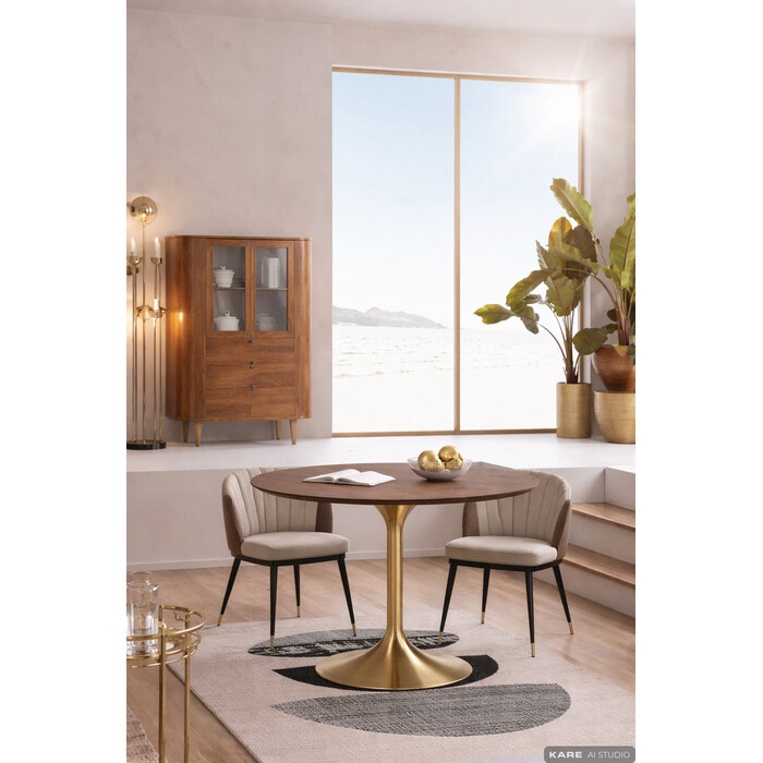 Table Invitation Set Walnut Brass Ø120cm
