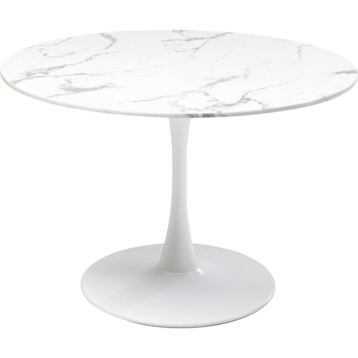 Mesa Veneto mármol blanco Ø110cm