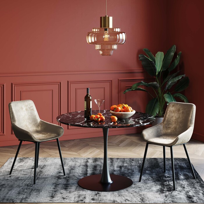 Mesa Veneto mármol negro Ø110cm