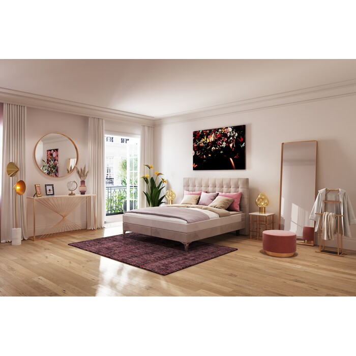Cama Boxspring Benito Star crema 160x200cm