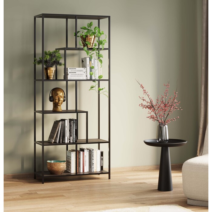 [86343] Shelf Loftie Black 77x185cm - 2