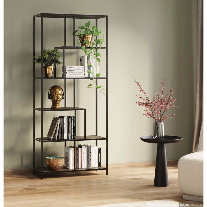 [86343] Etagère Loftie noir 77x185cm - 2