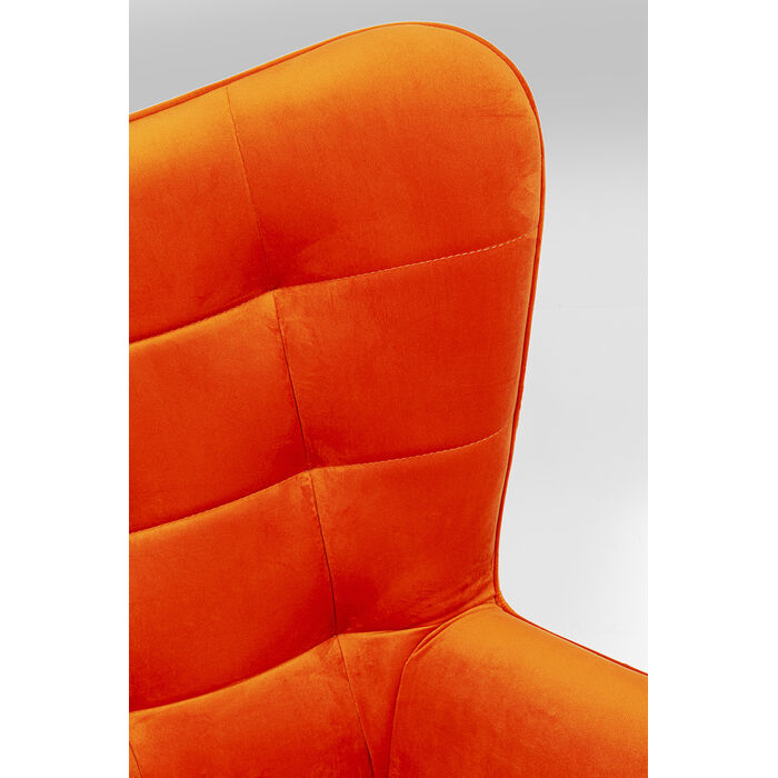 [86362] Fauteuil pivotant Oscar velours orange - 3