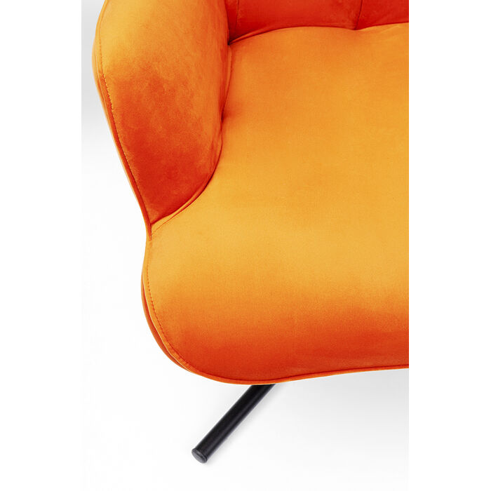[86362] Fauteuil pivotant Oscar velours orange - 4
