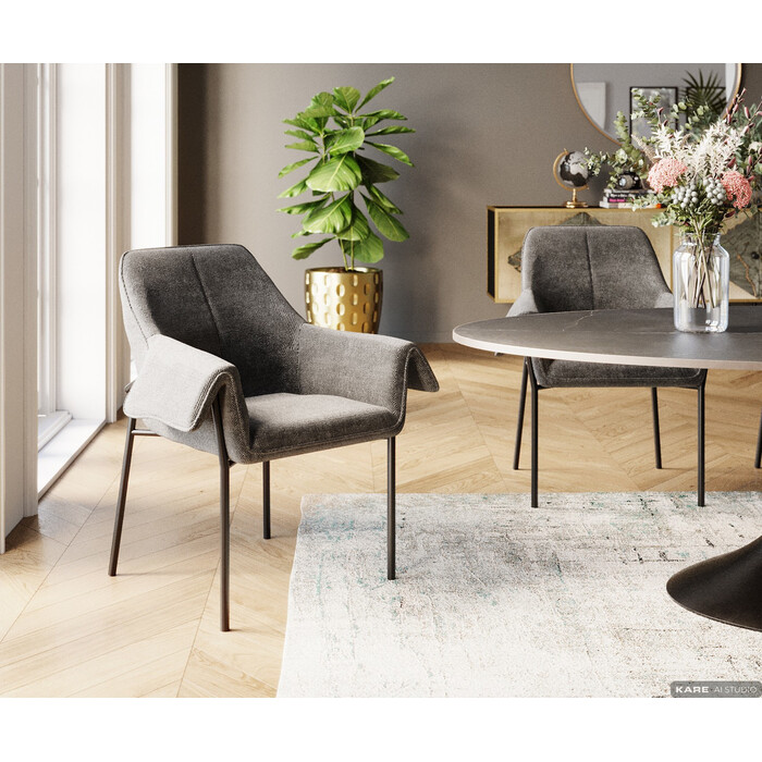 [86388] Chair with Armrest Bess Grey - 1