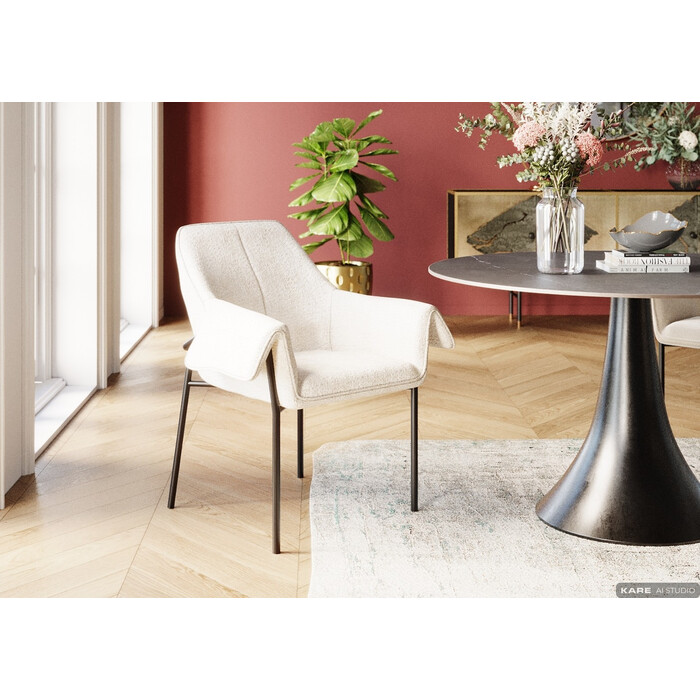 Chair with Armrest Bess Cream