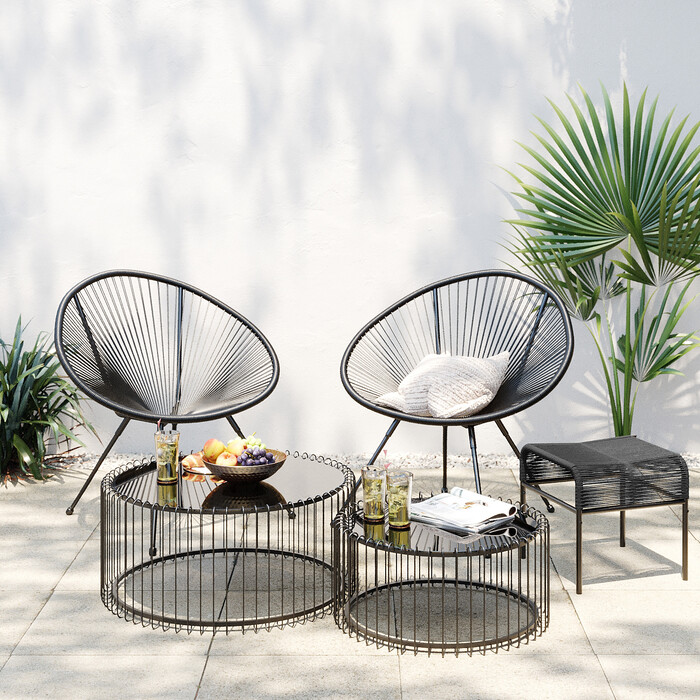 Taburete Acapulco Mono negro Outdoor