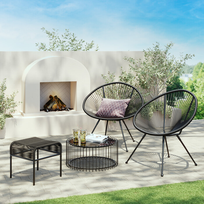 [86452] Footstool Acapulco Mono Black - 2