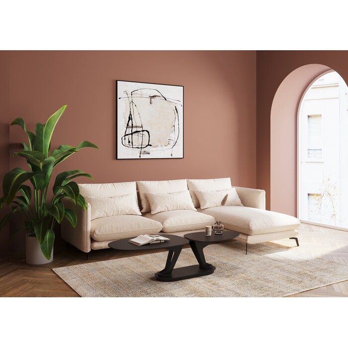 Coffee Table Franklin Black 150x58cm